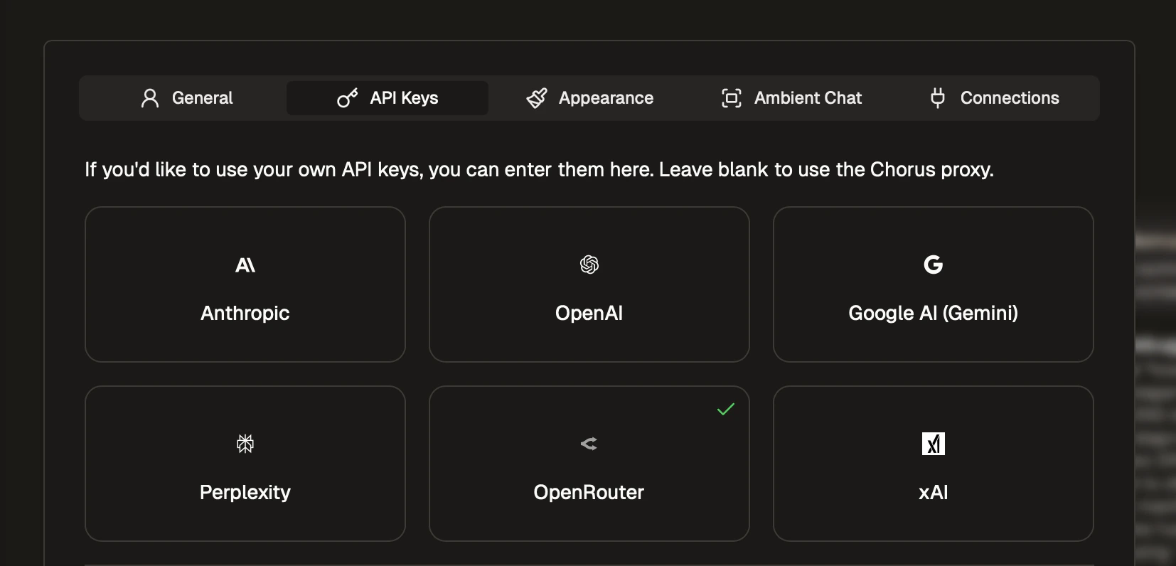 Bring Your Own API Keys