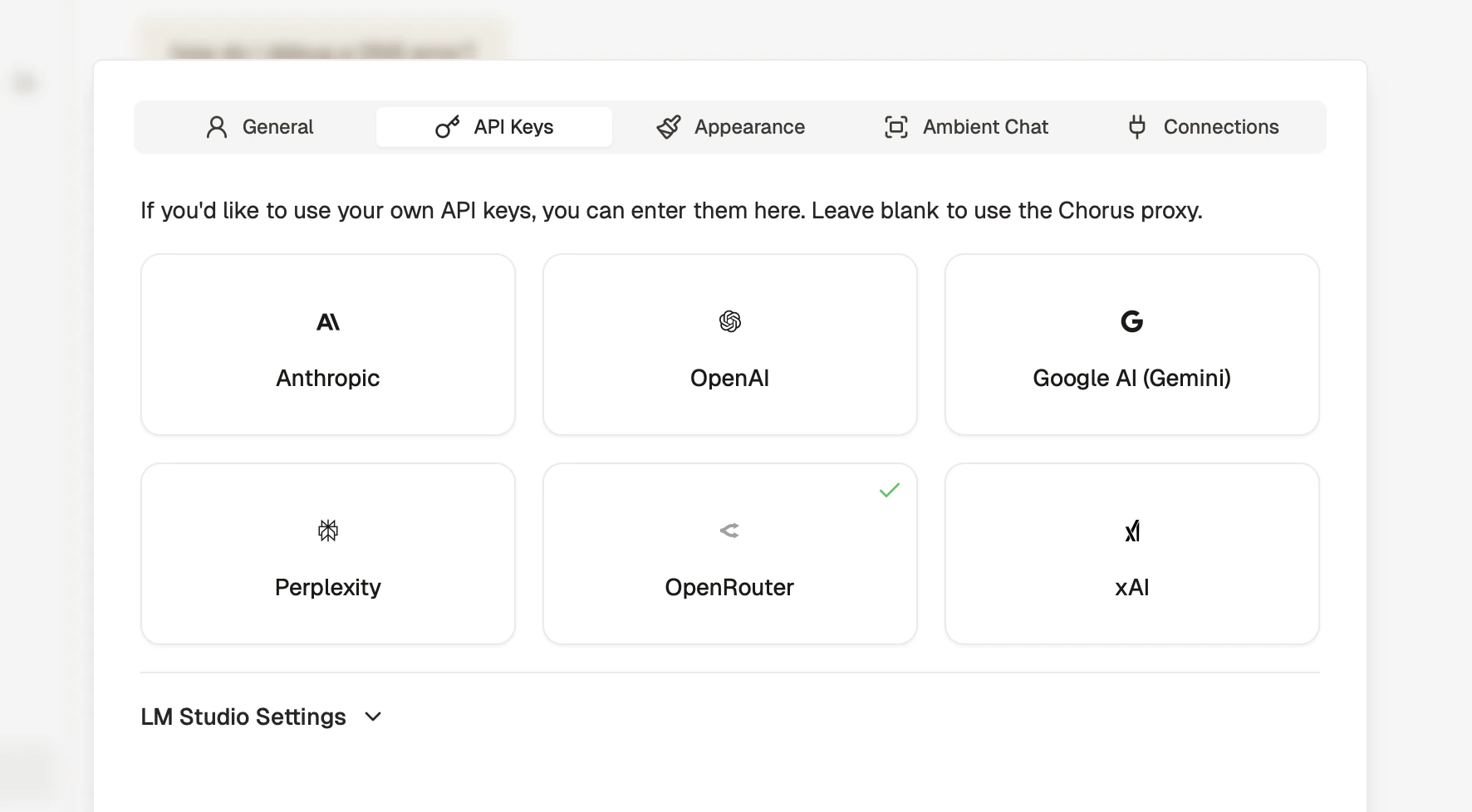 Bring Your Own API Keys