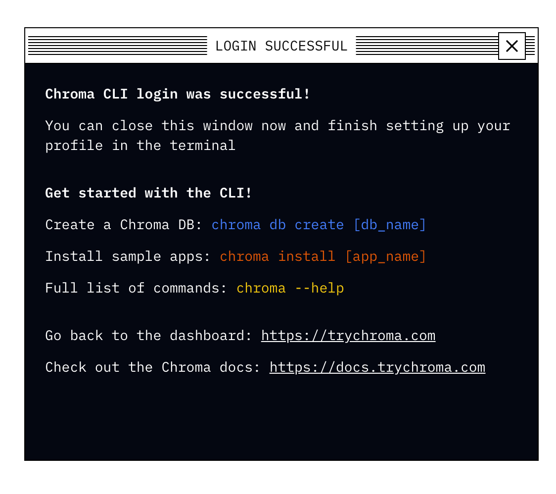 CLI login success