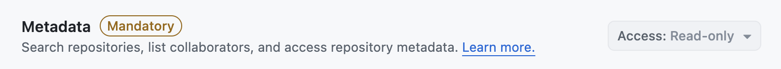 GitHub App metadata