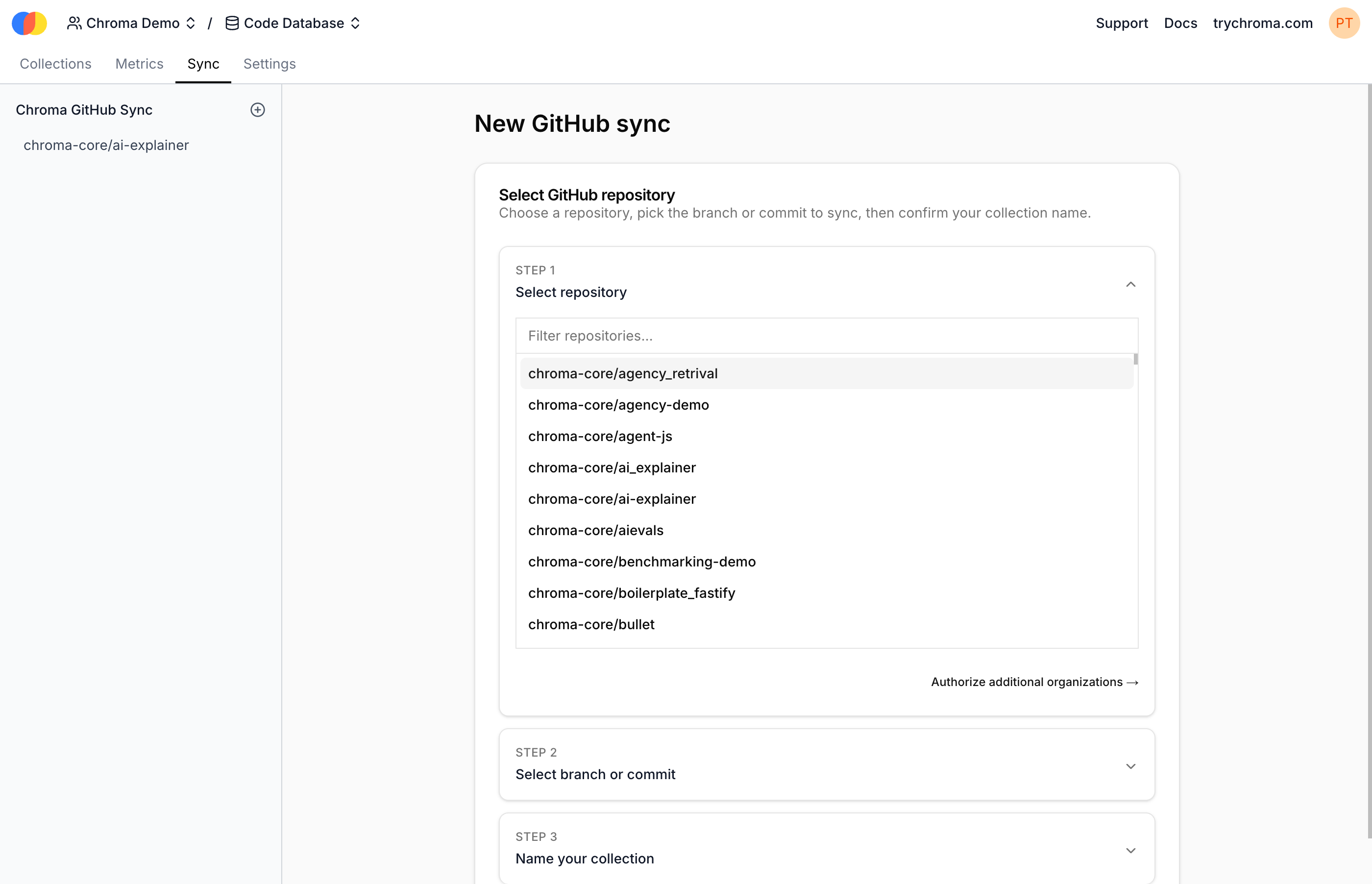 Create flow for a new Sync