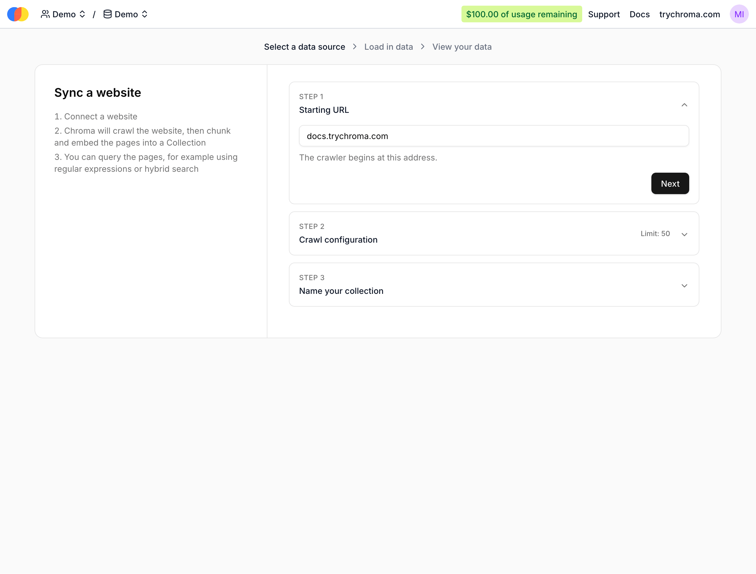 Web Sync - Chroma Docs