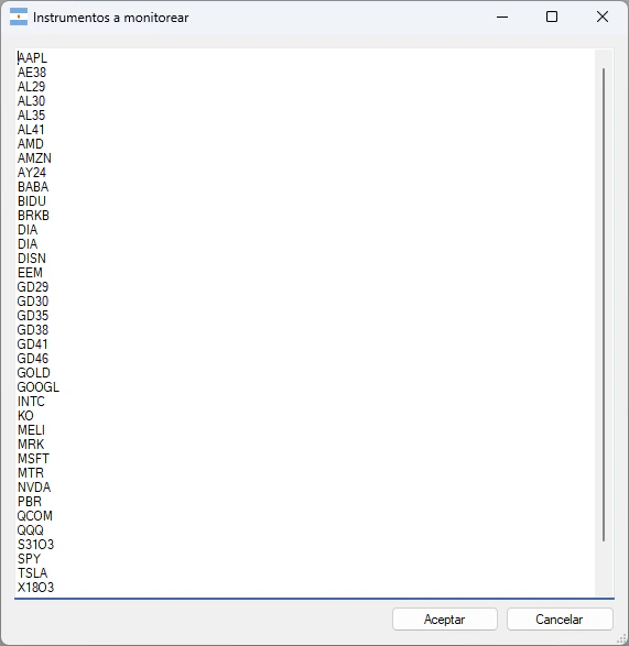 Monitored Instruments