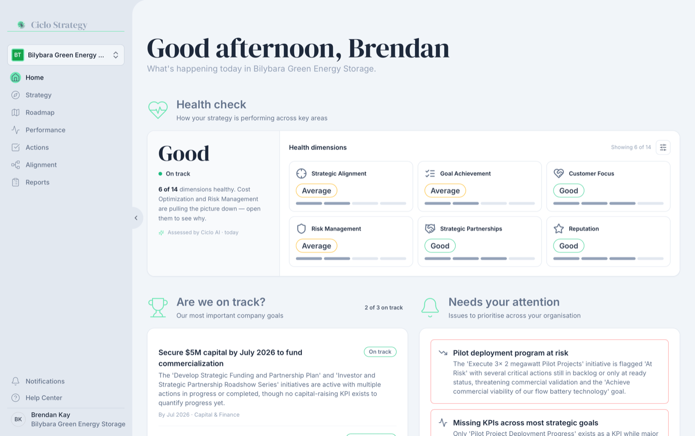 The Ciclo Strategy home page