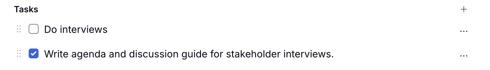 Adding tasks to an action