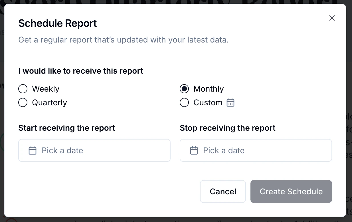 Scheduling a report