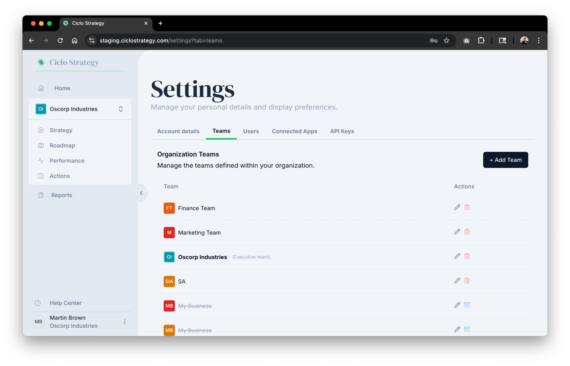 The Account Details tab