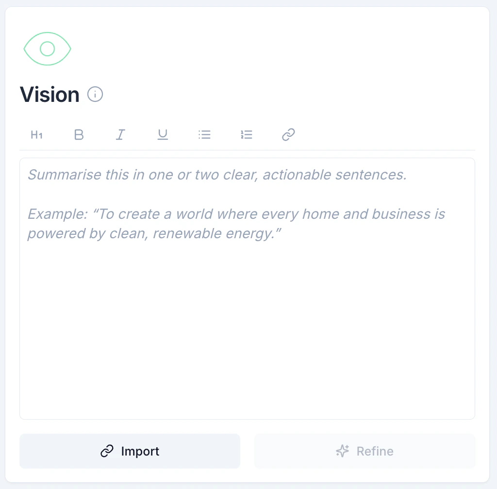 Editing the vision statement