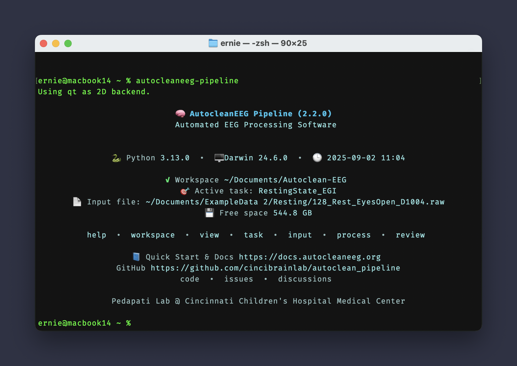 AutocleanEEG CLI running