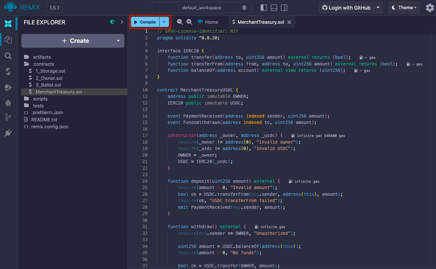 Quickstart: Deploy a smart contract using bytecode - Circle Docs