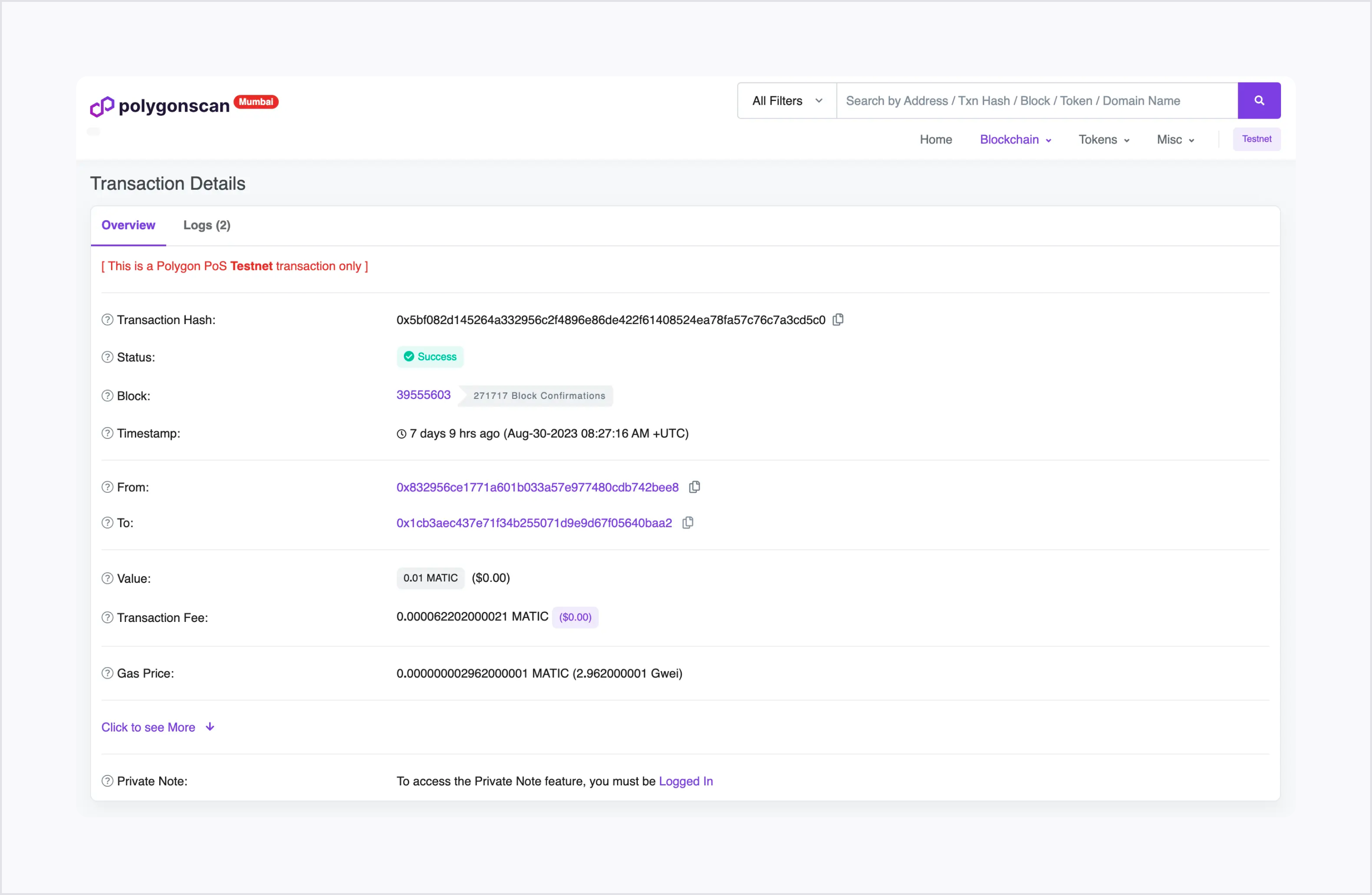 Blockchain explorer