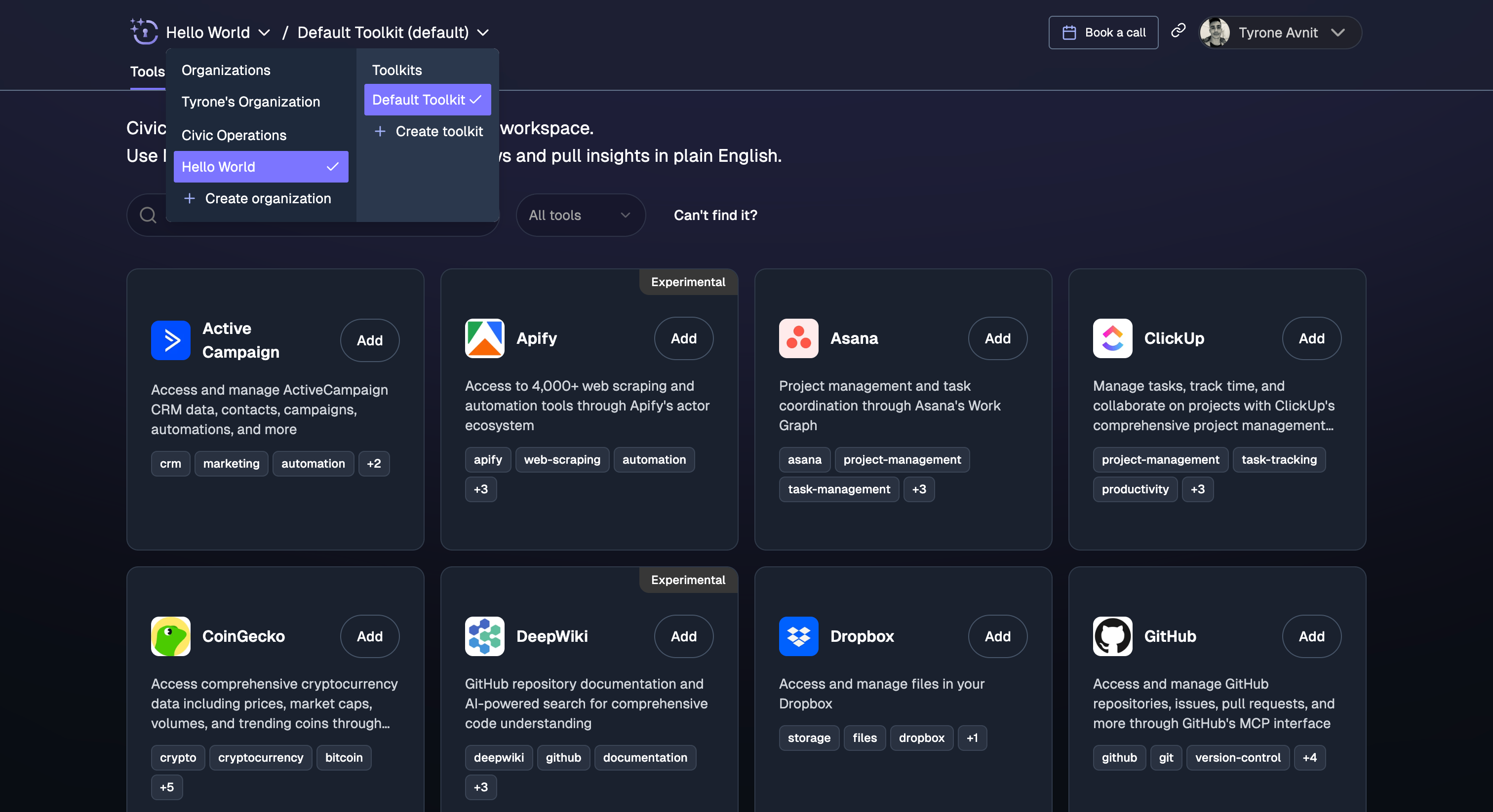 Nexus organization creation