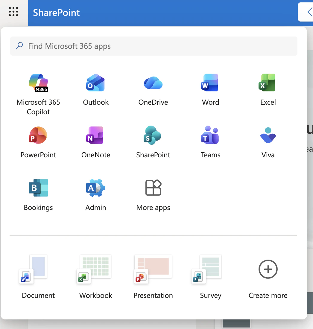 Microsoft 365 App Launcher