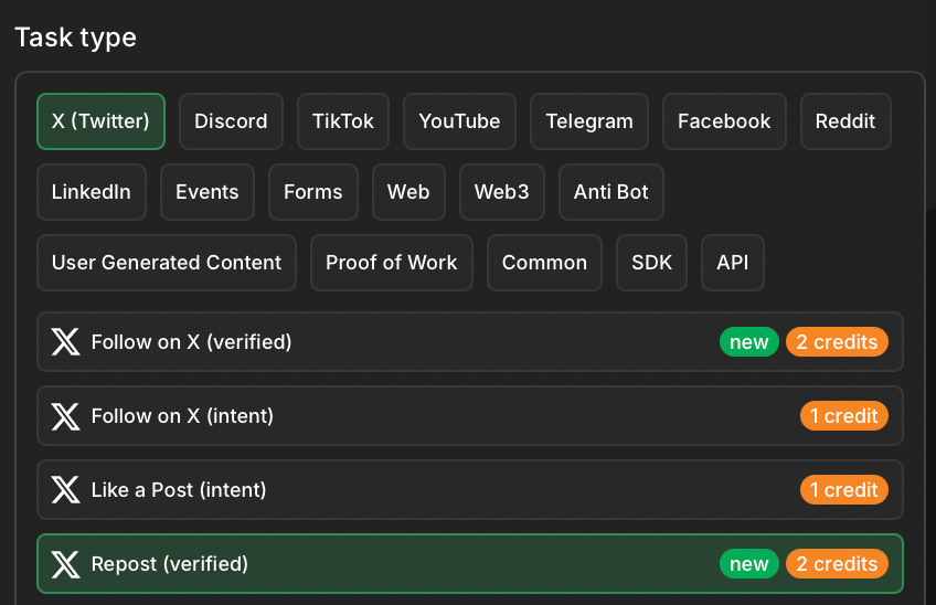 Repost task type