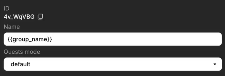Group name field using a custom key