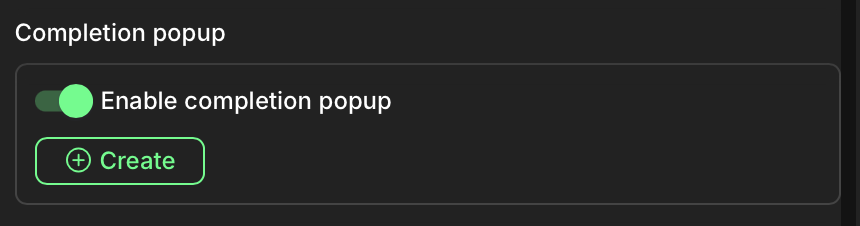 Completion pop-up toggle