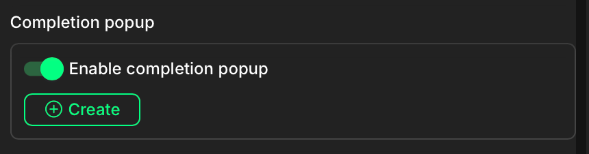Completion pop-up toggle