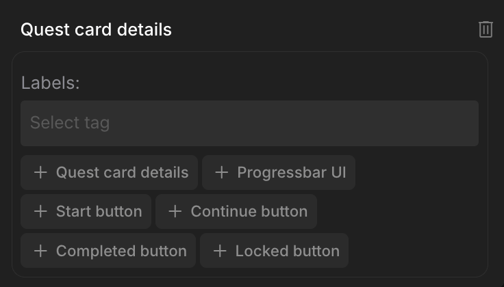 Quest card details section