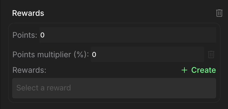 Quest rewards section