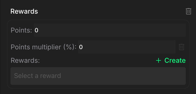 Quest rewards section