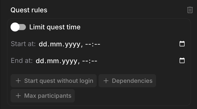 Quest rules section