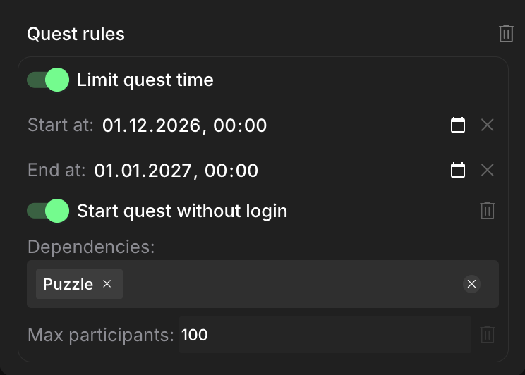 Limit quest time detail