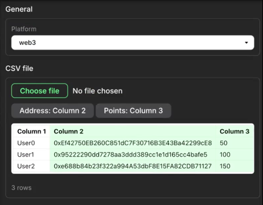 CSV column mapping preview