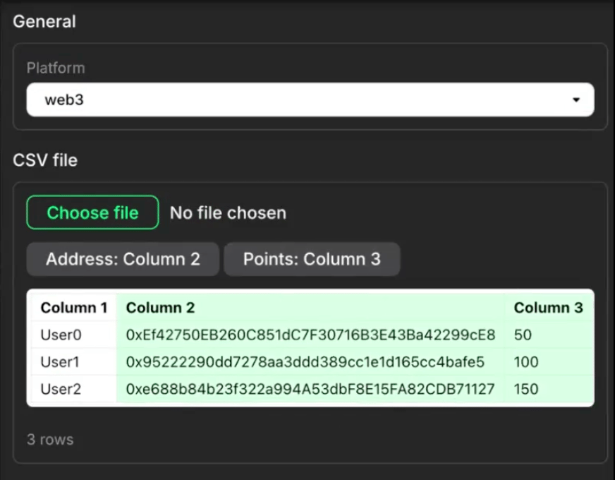 CSV column mapping preview