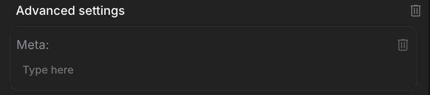 Advanced settings section