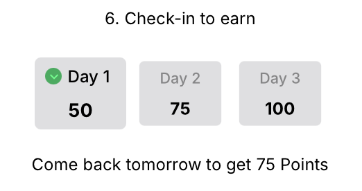 Daily checkin after claiming
