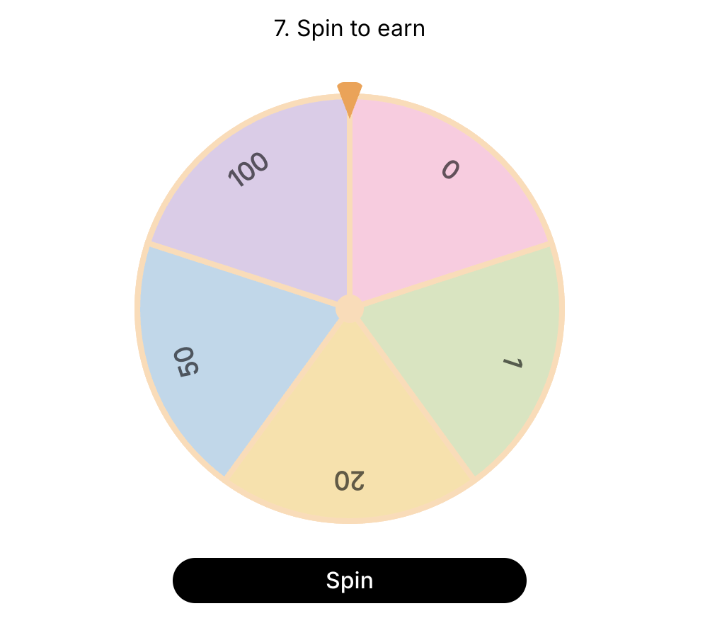 Example fortune wheel task