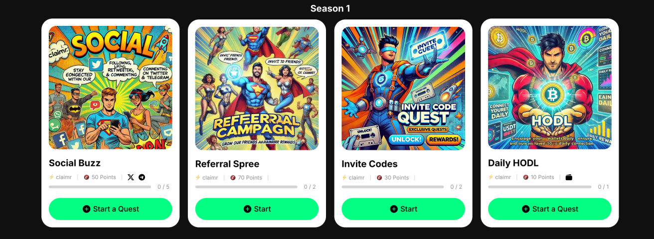 Example group of quests