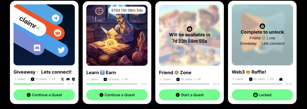 Example group of quests