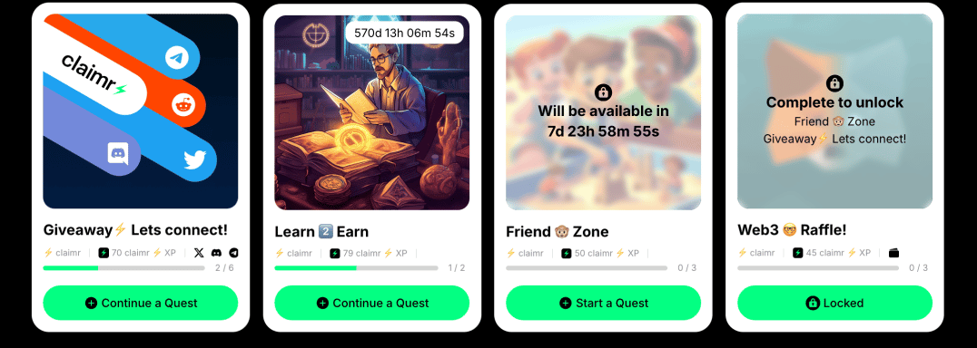 Example group of quests