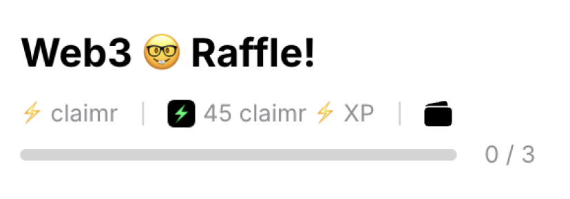 Example quest name, user progress bar, rewards, and counter