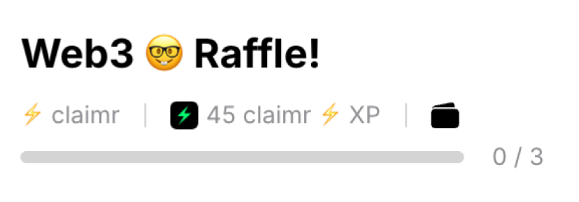 Example quest name, user progress bar, rewards, and counter