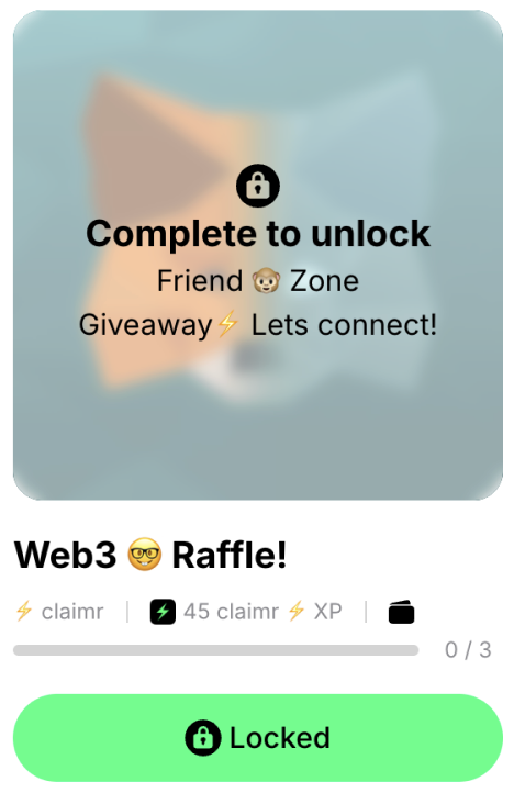 Example quest card with dependencies
