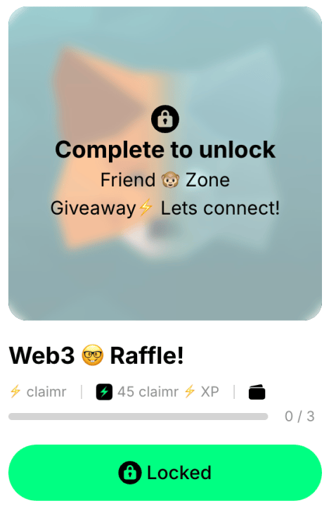 Example quest card with dependencies