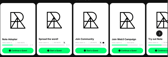 Example slider layout