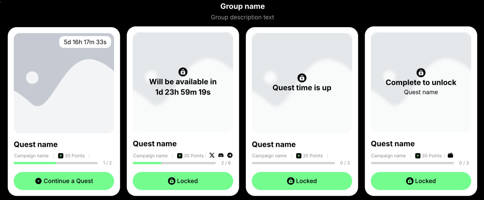 Example quest group with title and description