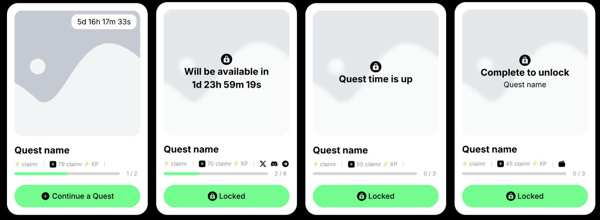 Quests at different states