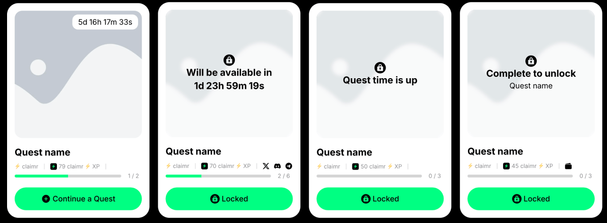 Quests at different states