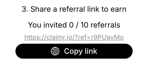 Example referral link task, progress state