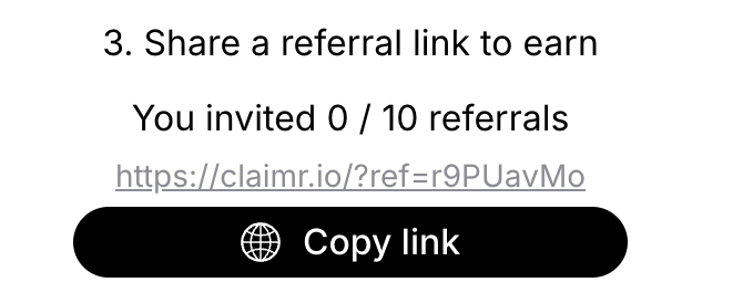 Example referral link task, progress state