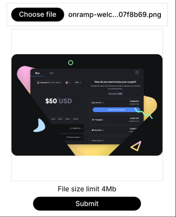 Example submit uploaded image