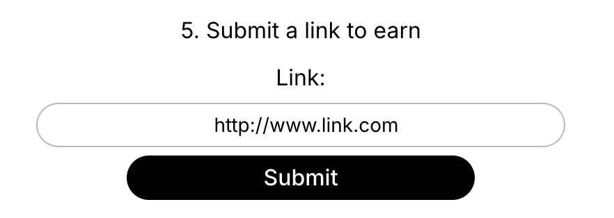 Example UGC link task, submitted state