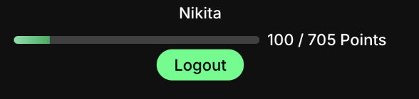 Example logged in state