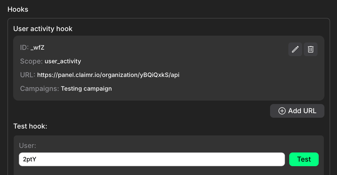 Testing your webhook