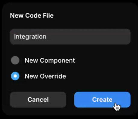 Creating a Code Override file in Framer