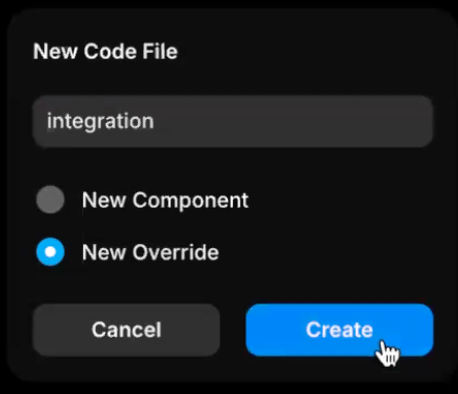 Creating a Code Override file in Framer